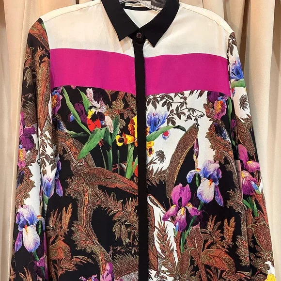 Beautiful Etro Floral silk Multicolor Women's Blouse size 46 (U.S. 14) - Picture 1 of 5